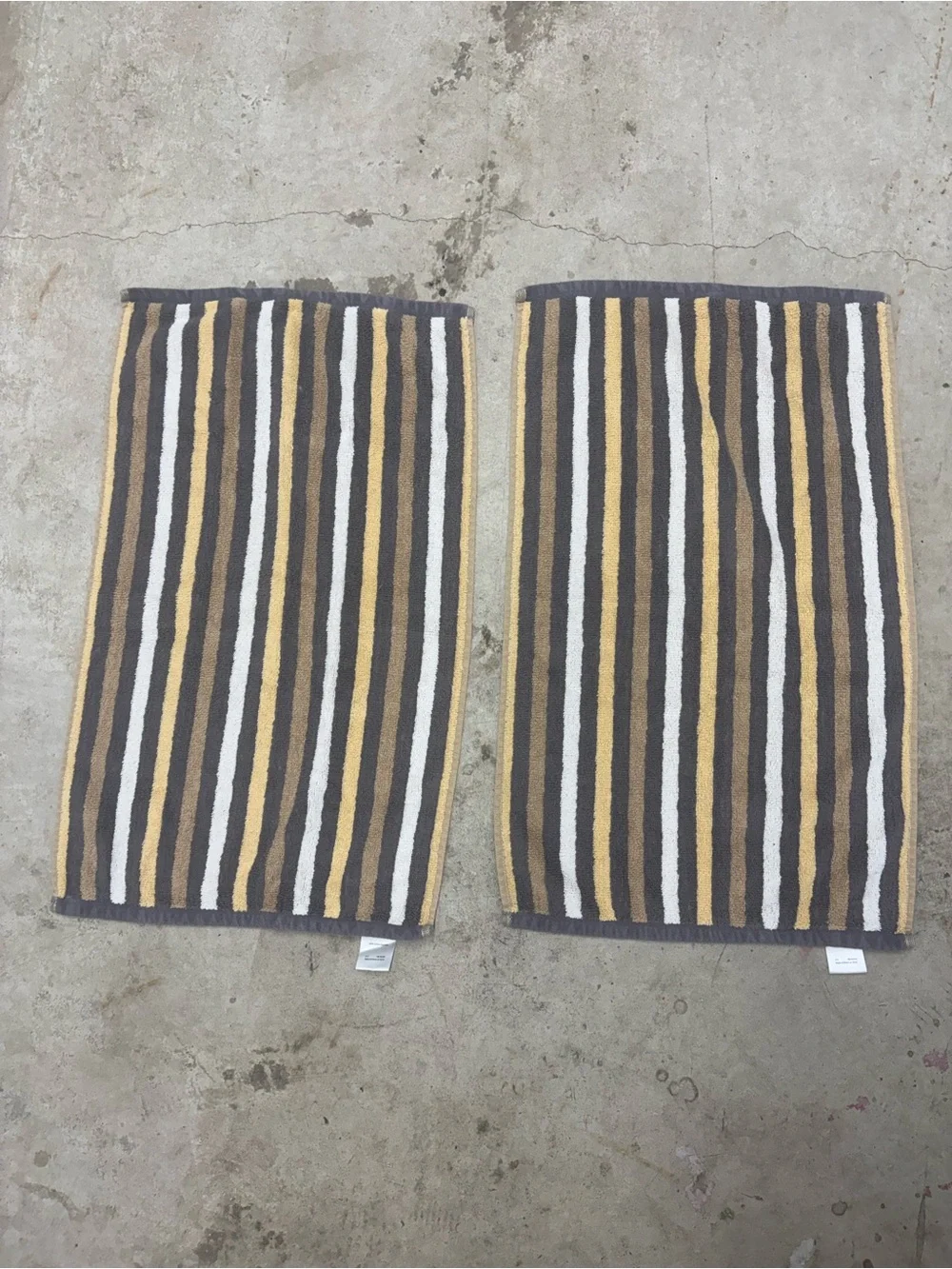 Cannon Striped 100% Cotton Hand Towels Soft Textured 2-Piece 21x14 Gray